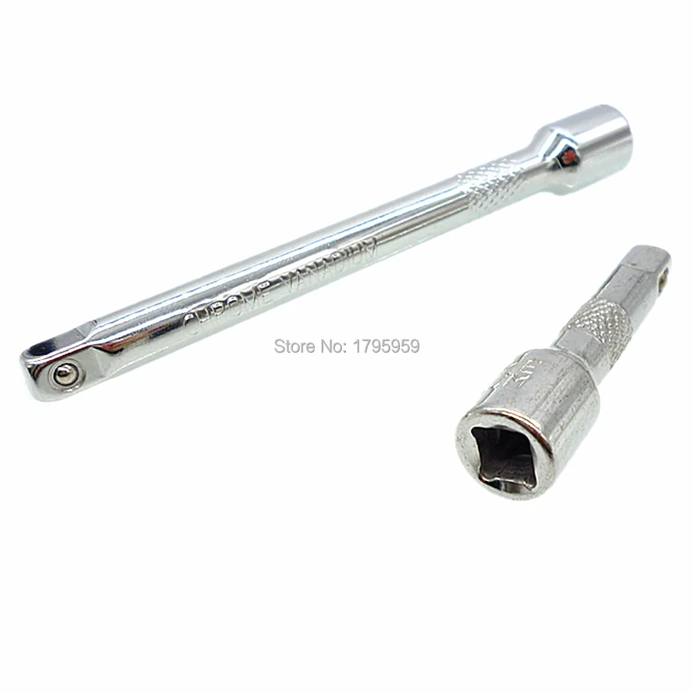 

2pcs 1/4" Square Sockets to 1/4" Square Drive Reach Extension Bar Set 50mm 100mm Socket Drive Extender Bars for Car Garage Tools