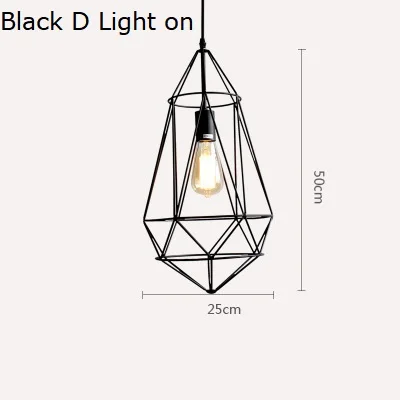 Black D LukLoy Алмазный подвесной светильник светодиодный кухонный светильник современная прикроватная подвесная потолочная лампа лампы для спальни гостиной светильник ing светильники - Цвет корпуса: Black D