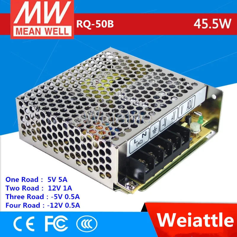 MEAN WELL + 5V 6A 12V 1.5A 5 V 1A 12 RQ 50B 45 W привод на четыре выхода Импульсный источник питания 4