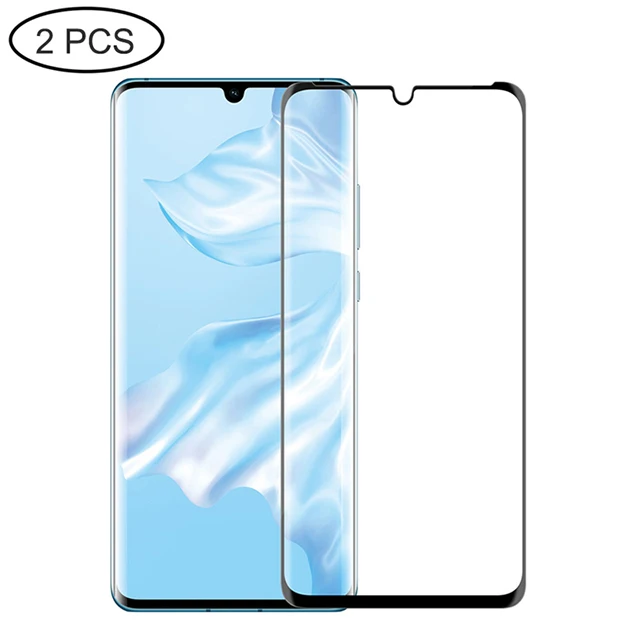 Черный 2 шт. закаленное Стекло для huawei P30 Pro Экран протектор для huawei P30 Pro Lite защитная пленка, стекло на P30 Pro с уровнем твердости 9 H HD - Цвет: Черный