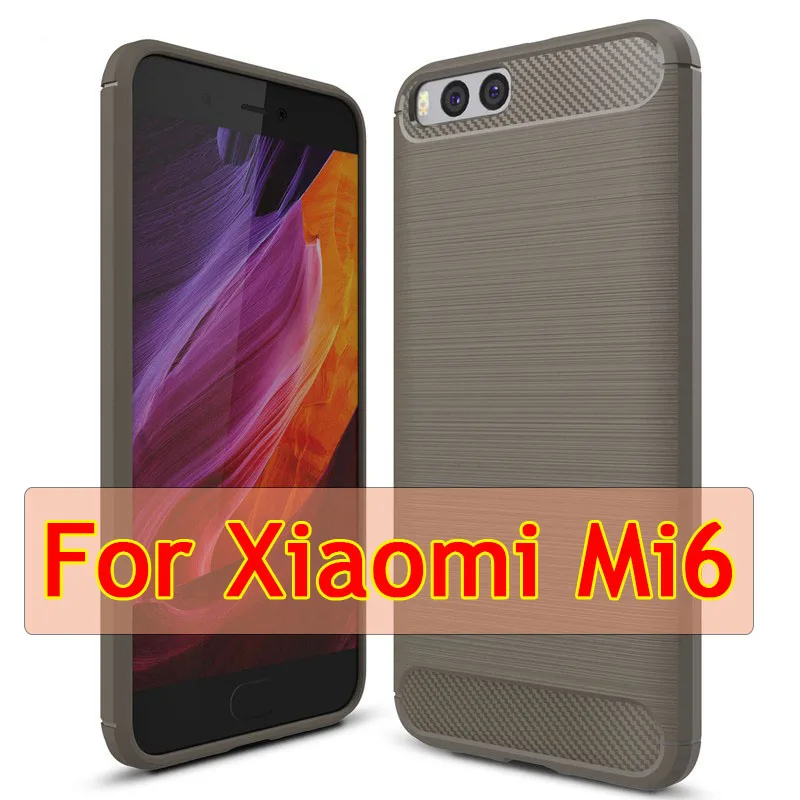 Чехол для Xiaomi mi A1 из углеродного волокна, мягкая задняя крышка из ТПУ для mi A1 mi 5X6 mi 5X mi 6, чехол-броня, чехол Xio mi Silicon A 1 - Цвет: for Mi 6 - Gray