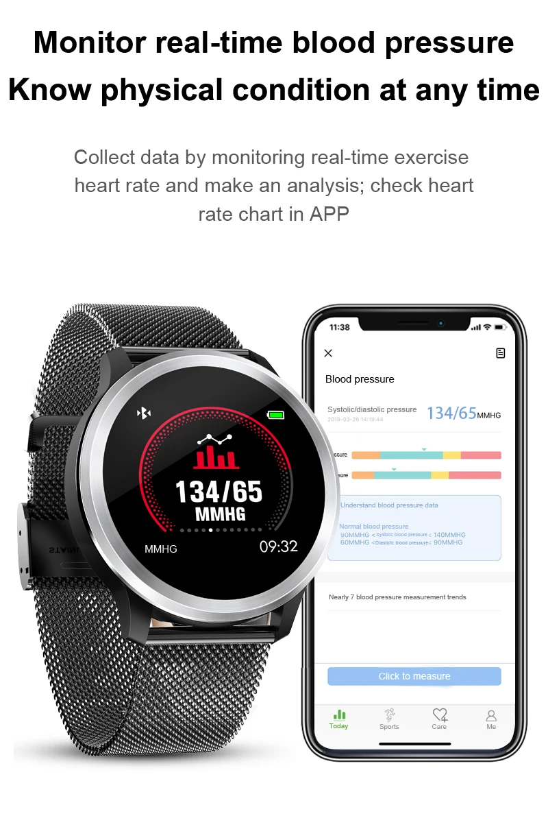 ЭКГ+ PPG монитор смарт-браслет электрокардиограмма Смарт-часы IP68 водонепроницаемый монитор сердечного ритма кровяное давление часы спортивный браслет