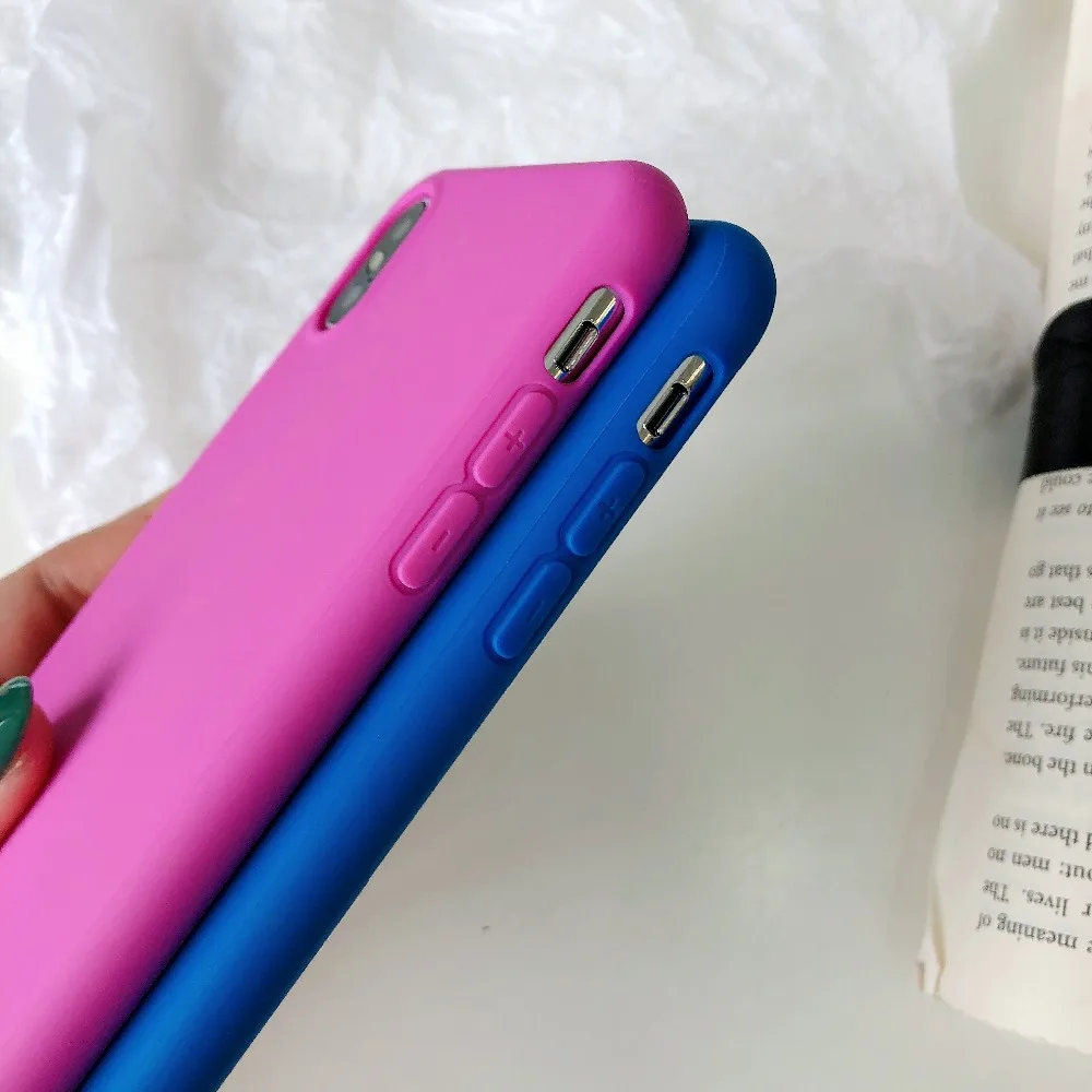 Карамельный цвет чехол для телефона iphone XS XR Max мягкий силиконовый матовый ТПУ
