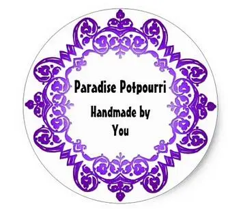 

1.5inch Floral Art Soap or Canning Labels Purple Classic Round Sticker