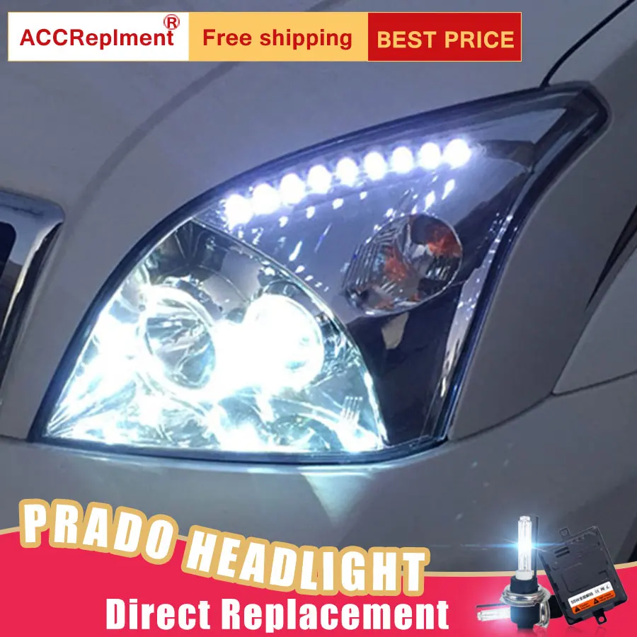 2 шт. светодиодный фары для Toyota prado 2003-2009 автомобиля Ангельские Глазки ксенон HID