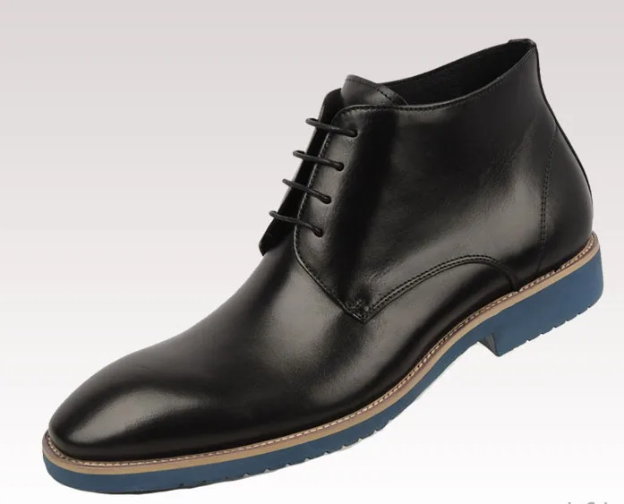 

Autumn Winter Men New Fashion Leather Shoes Male Round Toes Lace Up England Style Martin Boots Male Low Heel Short Boots