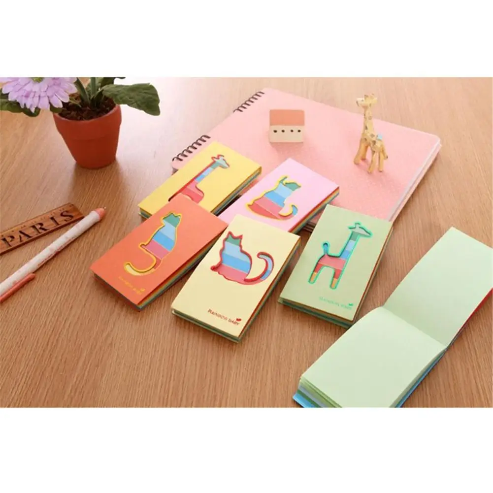 

110 sheets Mini Cartoon Animal Kawaii Cat Sticky Memo Pad Sticky Notes Bookmark School Stationery Papeleria Random r20