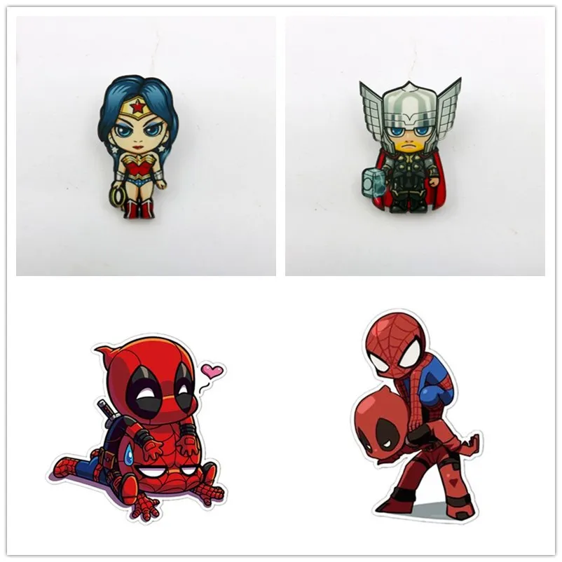 1 шт. Американский hero живопись брошка мультфильм значки на одежду акриловые милый