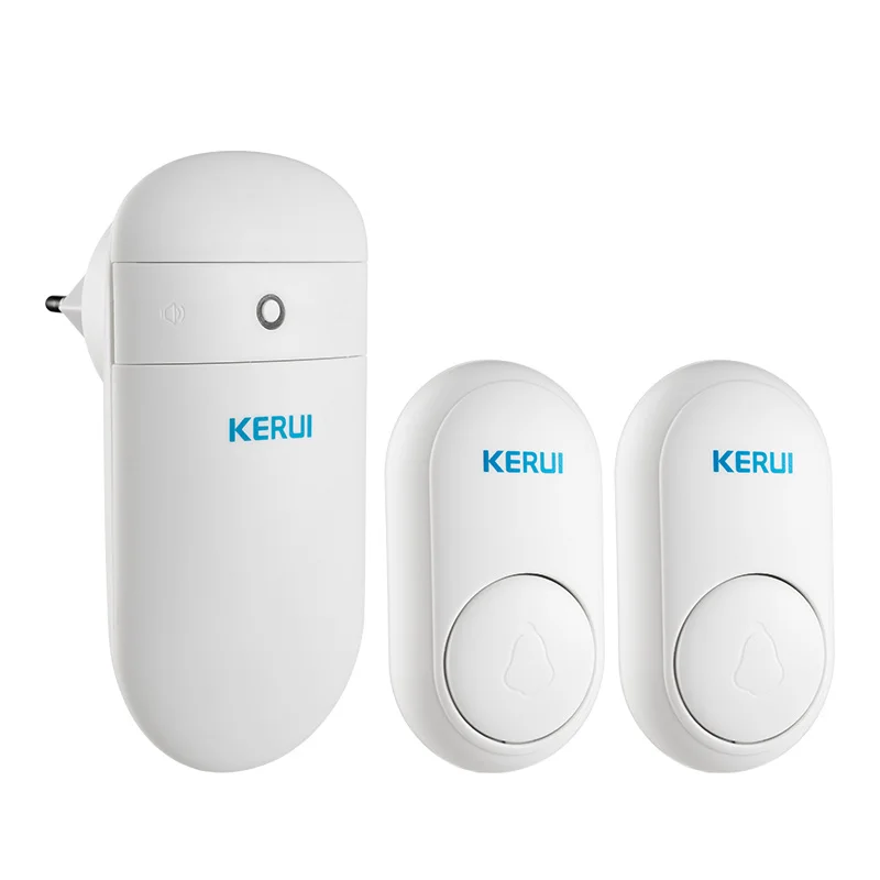 1 Receiver 2 Button KERUI дверной звонок M518 самогенерирующий цветной индикатор с функцией памяти 52 дополнительный тембр Защита окружающей среды дверные звонки - Цвет: 1 Receiver 2 Button