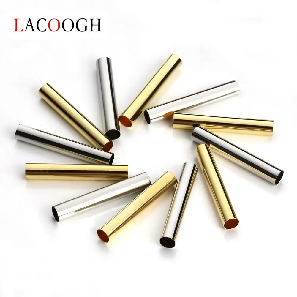 

100Pcs 30mm Length 4mm Hole Gold Silver Tube Spacer Beads Connector Jewelry Findings For Bracelets Necklace DIY Jewelry Making