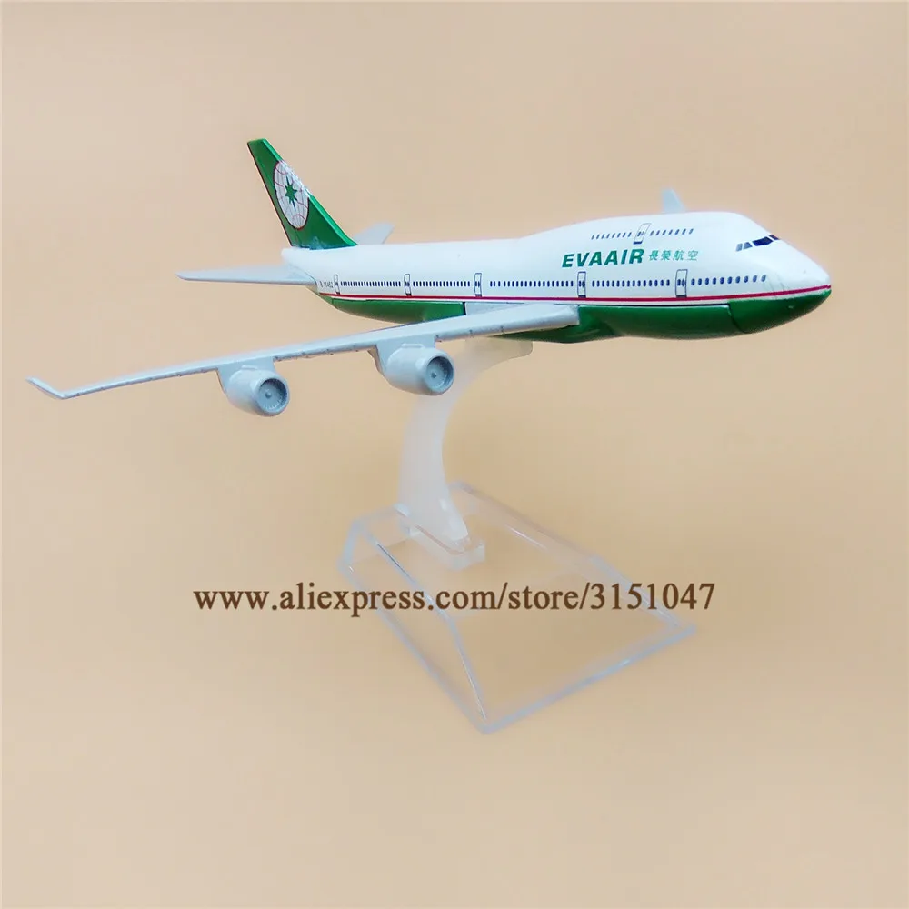 Фото 16 см сплав металла Тайвань EVA AIR B747 400 Модель Боинга 747 модели самолета w Стенд 16 см сплав металла Тайвань EVA AIR B747 400 Модель Боинга 747 модели самолета w Стенд