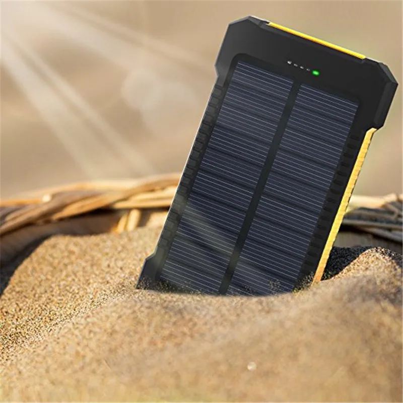 Power bank 20000 мАч powerbank внешняя батарея портативный резервный зарядки dual usb solar power для