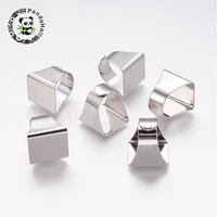 adjustable square brass ring shanks pad ring base findings for jewelry making platinum colorinner diameter17x19mmtray19x20mm
