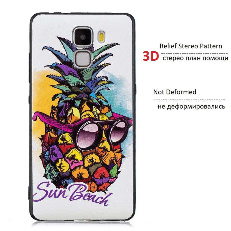 For Huawei Honor 7 Case Honor7 3D Relief Stereo Pattern Cute Cartoon Soft Silicon Back Cover Phone |