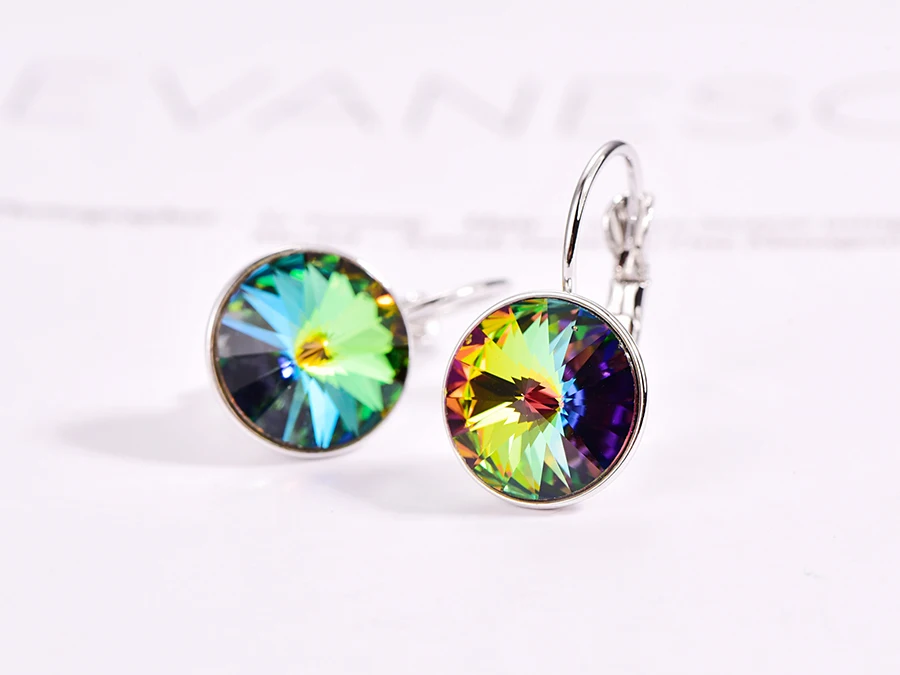Новые модные серьги-гвоздики с кристаллами Swarovski, круглые женские серьги Bella, элегантные вечерние серьги, свадебные украшения, подарок для мамы