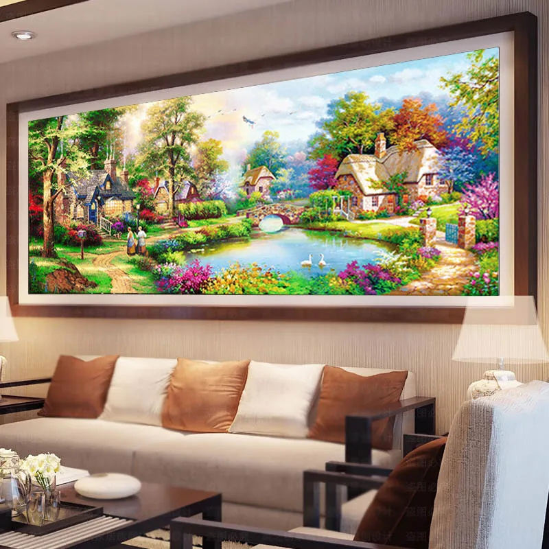2019 5D алмазная живопись новые поступления пасторальный пейзаж коттедж