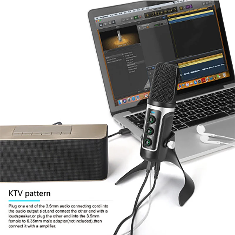 FELYBY USB конденсаторный микрофон поставляется со звуковой картой Компьютер