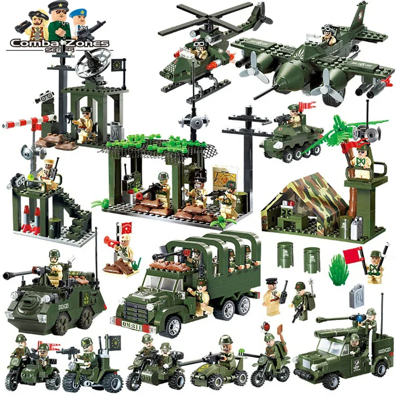 Обучающие военные развивающие строительные блоки игрушки для детей подарки