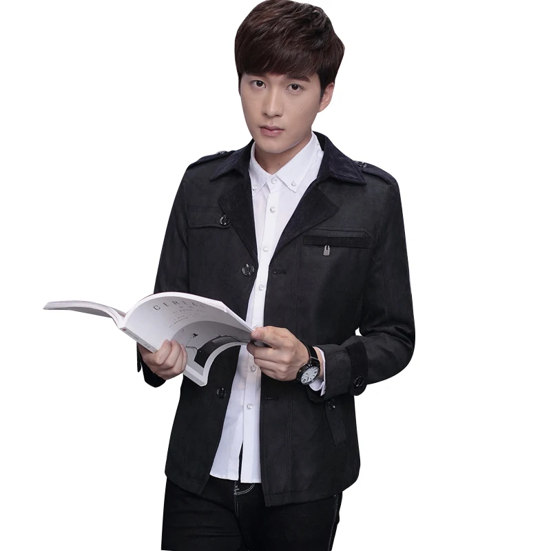 Высококачественная Мужская куртка с отложным воротником верхняя одежда мужской