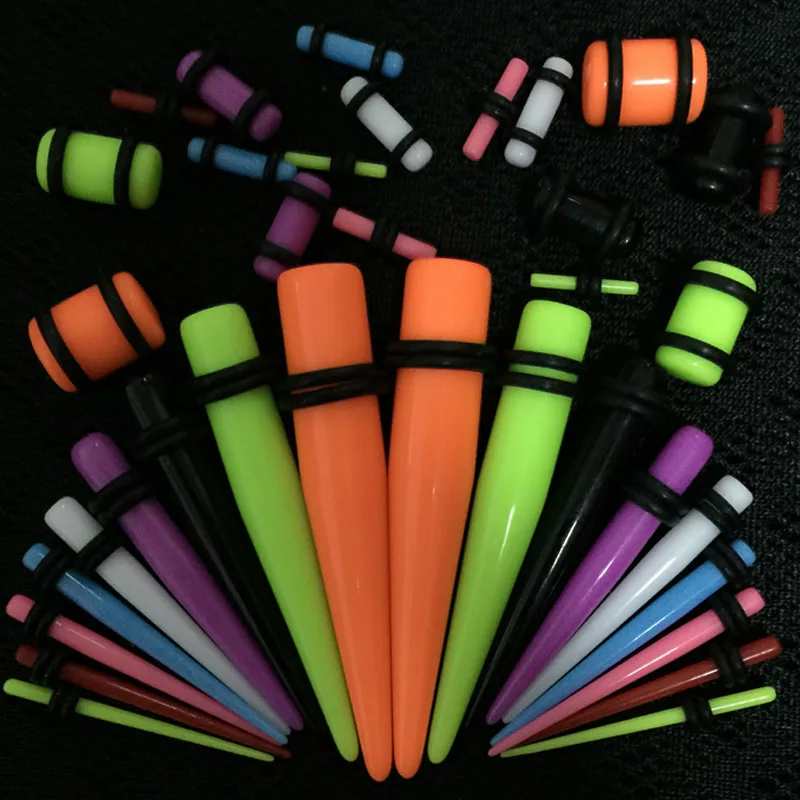 36 шт. Прибор Для Пирсинга Ушей Туннель коническая Вилка Набор для растяжения 14G 00G