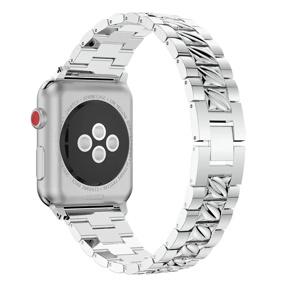new Stainless Steel Strap for Apple Watch Band Rhinestone Diamond 38mm42mm Smart Watch Metal Band for Apple Watch Series 4 3 2 1