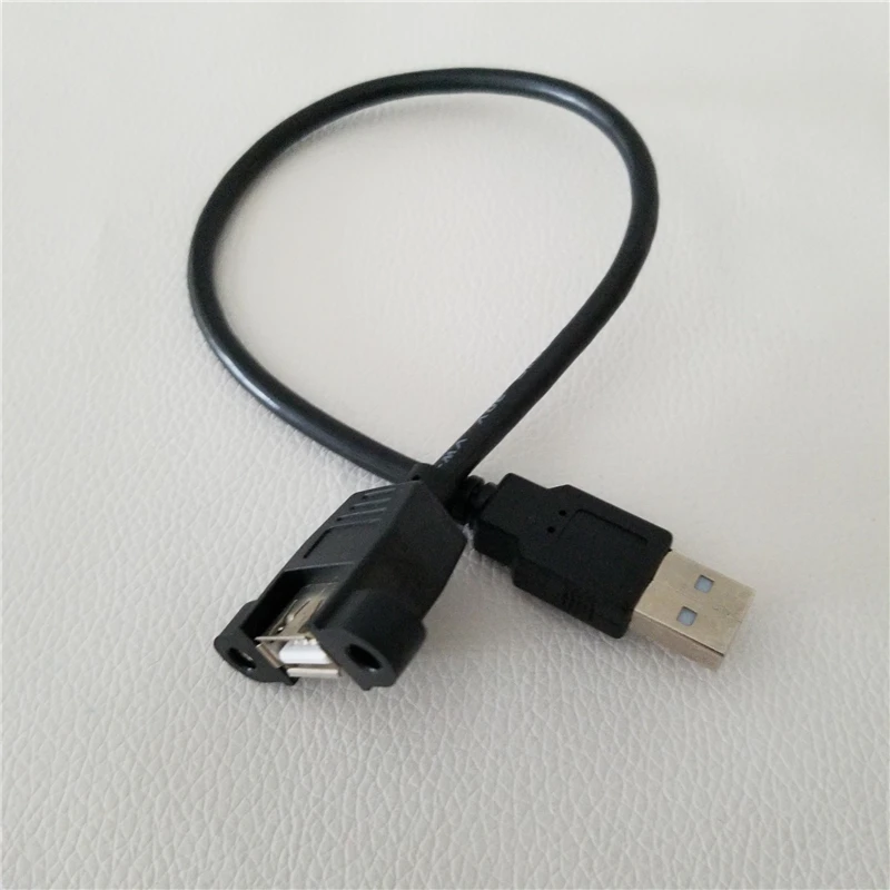 10 шт./лот USB 2 0 Тип A удлинитель данных зарядный кабель с винтовым замком Панель