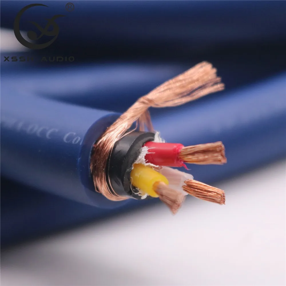 

XSSH audio Hi-End Hifi amplifier OFC Pure Copper US+ IEC 3 pin pins AC Female Male Gold Plated Power Plug Power Cable Cord Wire