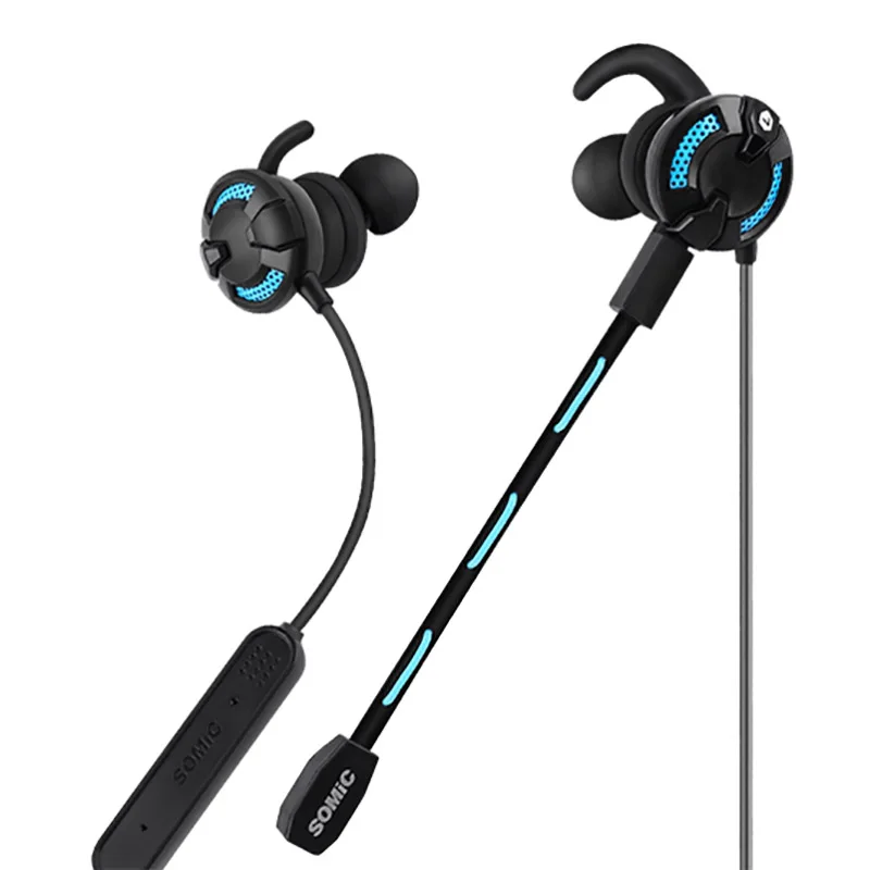 SOMIC G618 Pro Bluetooth In ear Earphone Stereo Wireless Sport Earbuds with Dual Detachable Mics Gaming Headset For Phone PS4 |