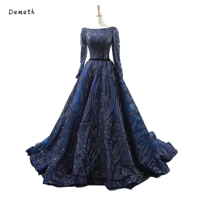 Demeth с низким вырезом на спине и длинными рукавами вечернее платье пайетками