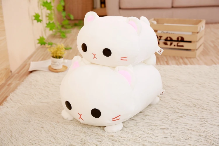 1 шт. 35/45 см Kawaii Белая кошка плюшевая мягкая подушка милая плюшевая зверушка игрушки куклы для девочек на День святого Валентина, подарок на день рождения