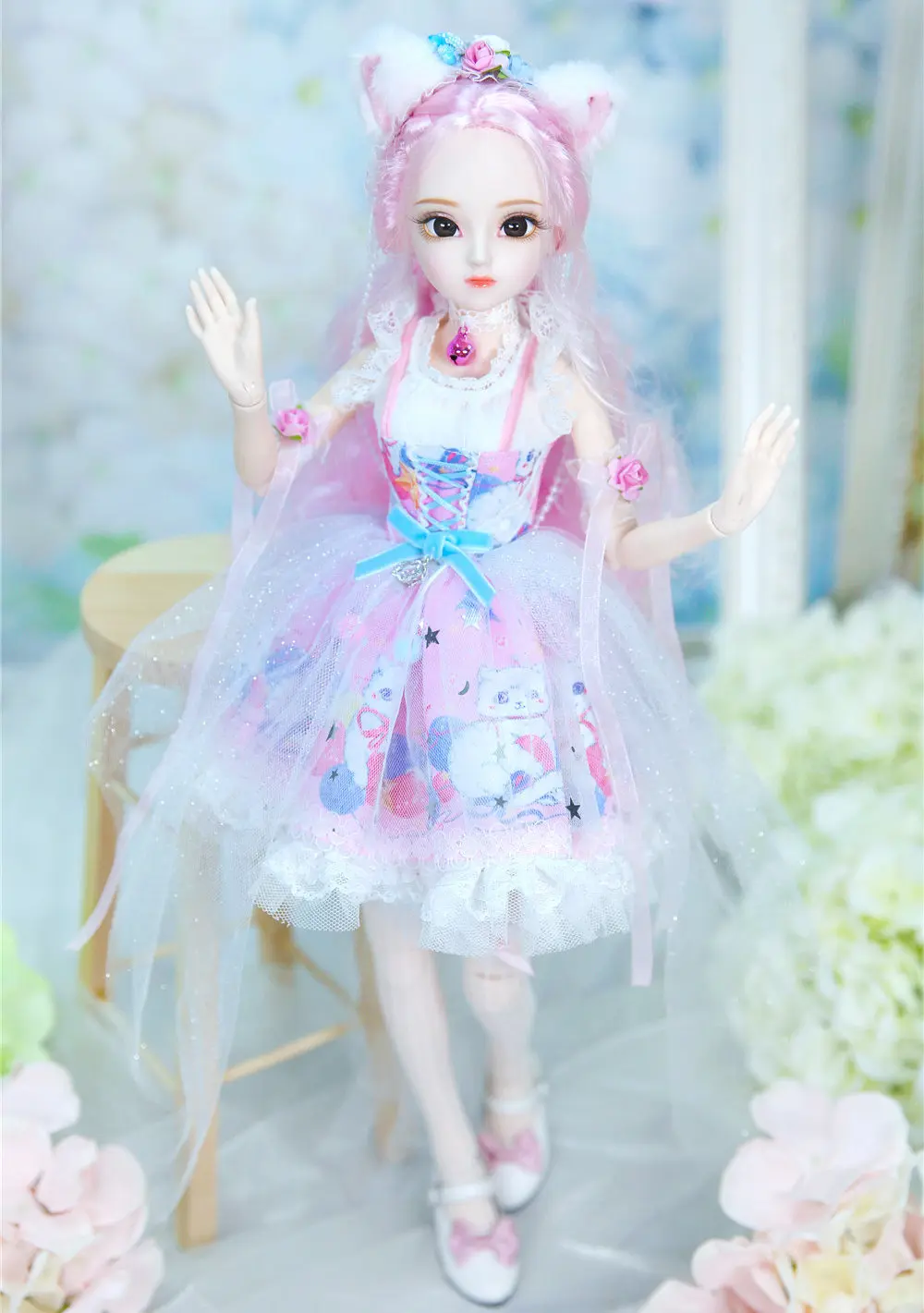 1/4 BJD Blyth кукла молочная королева имя Ребекки розовые волосы механическое соединение тела девушки ледяной, SD