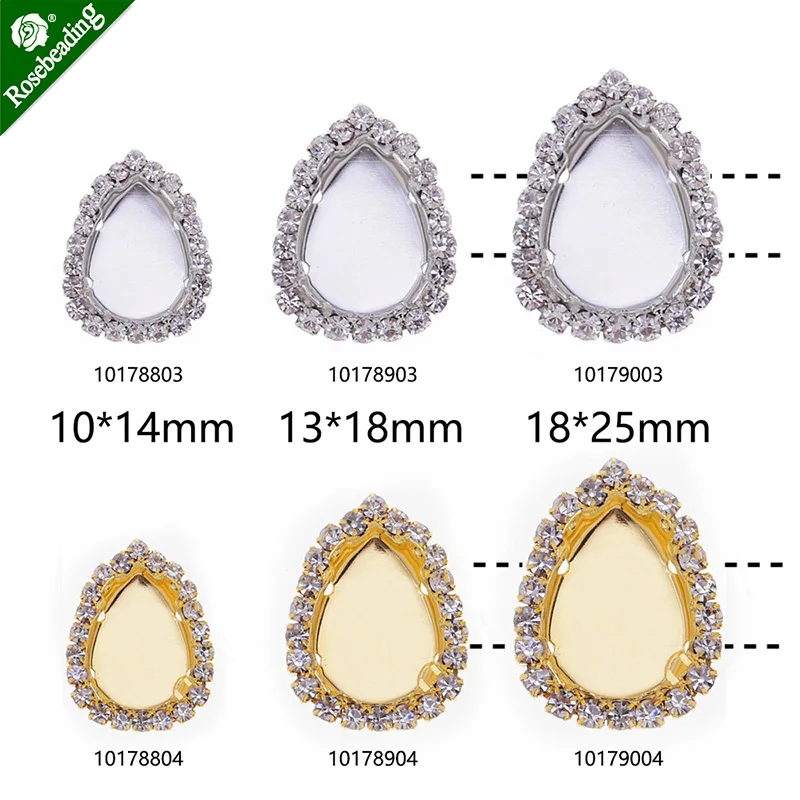 Основа для цепочки со стразами основа камеи кабошон подходит каплевидной формы