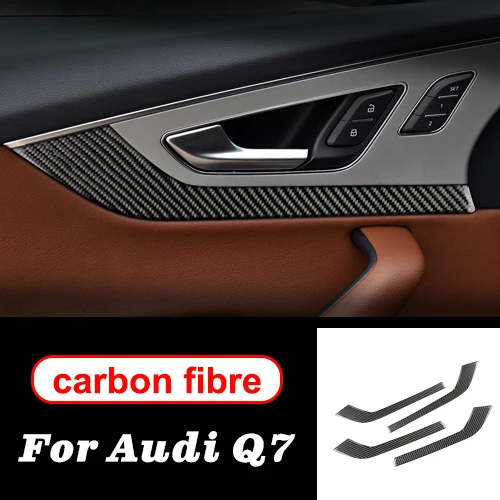 Door Panels A Аксессуары для Audi Q7 LHD RHD автомобильный Стайлинг интерьерные наклейки из углеродного волокна Дверная панель рулевого колеса украшение - Название цвета: Door Panels A