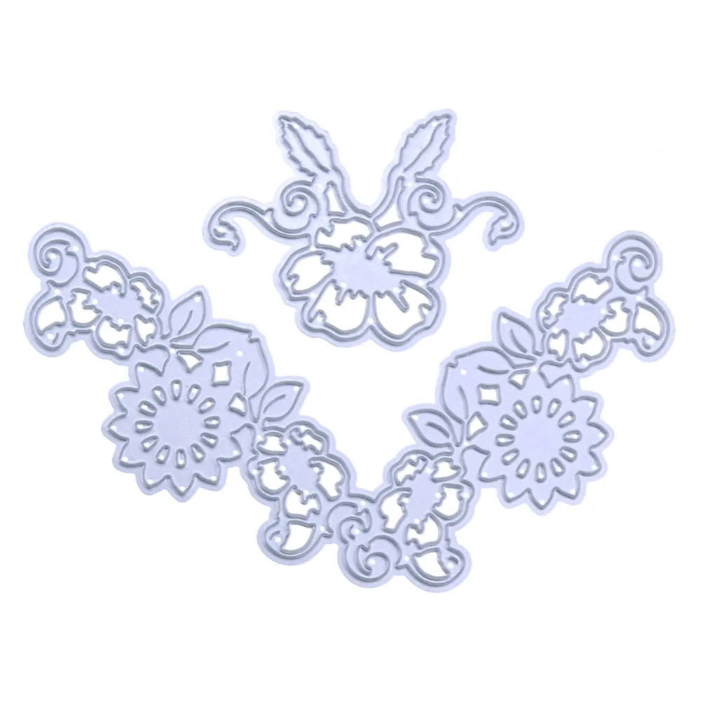 2 шт. красивые цветочные кружевные металлические резные штампы для скрапбукинга
