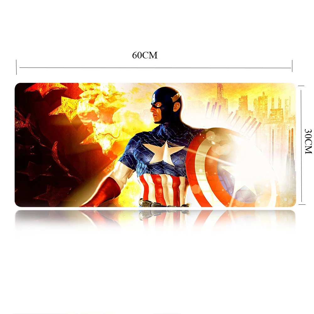 YIMAOC Marvel comics Капитан Америка коврик для мыши компьютерный коврик для мыши Противоскользящий натуральный каучук игровой коврик для мыши 30x60 см