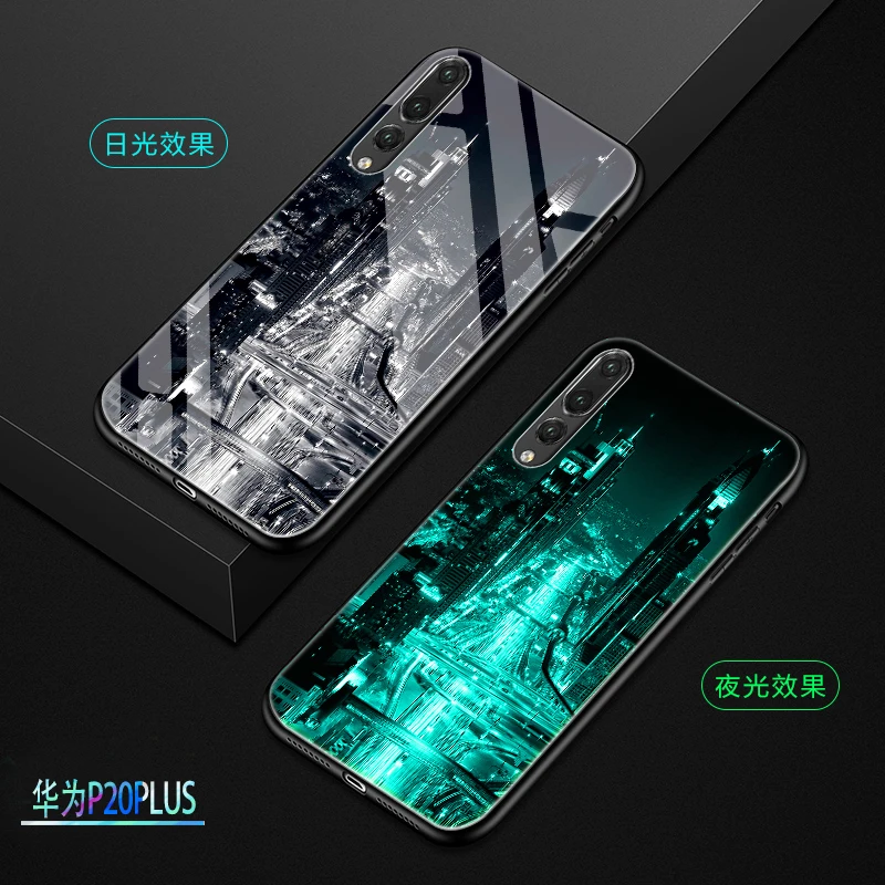 Для Huawei P20 Pro P20Lite чехол Роскошный светящийся жесткий защитный из закаленного