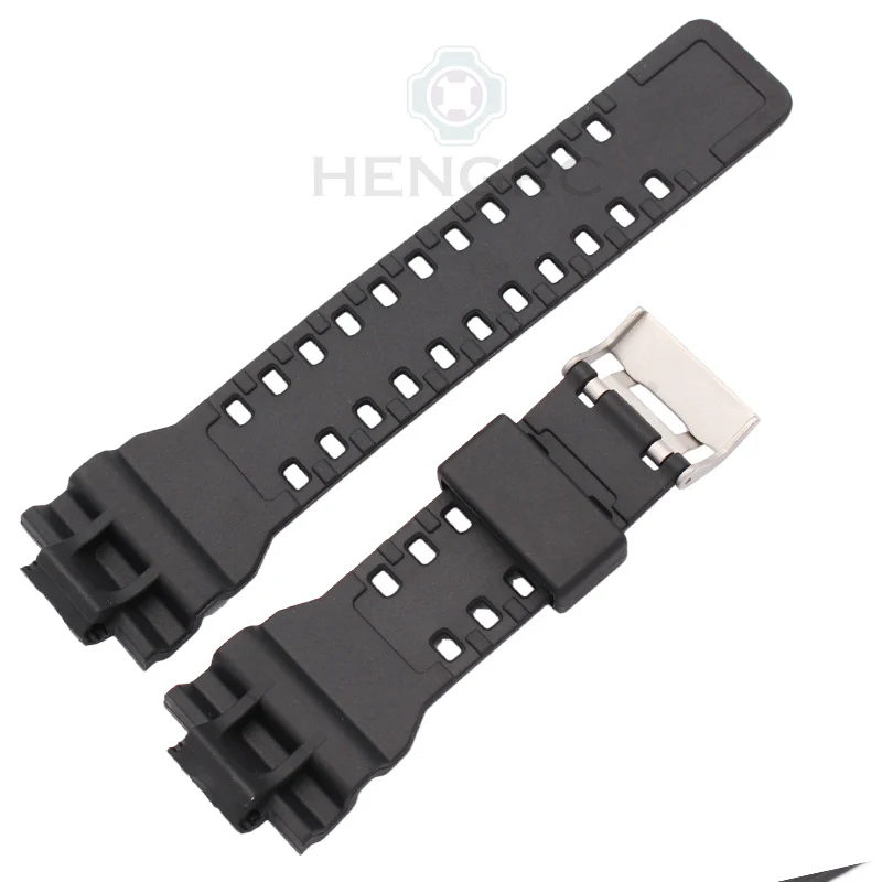16mm PU Watch Band Strap Fit For Casio G Shock Replacement Black Waterproof Watchbands Accessories