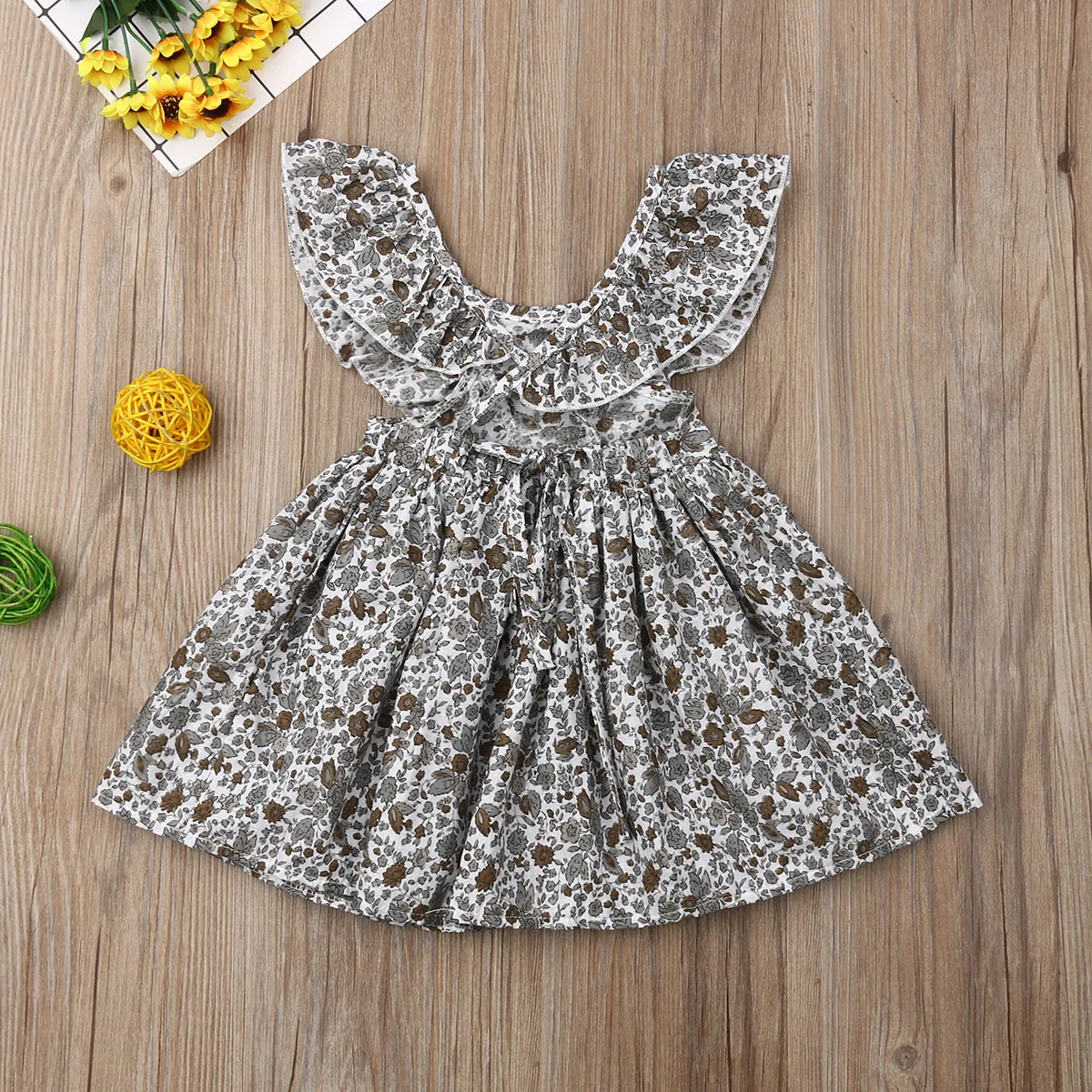 2019 Brand Princess Kid Baby Girls Dress Summer Boho Sleeveless Little Floral Party Cotton Clothes Ruffle Holiday Sundress 6M-4T | Детская