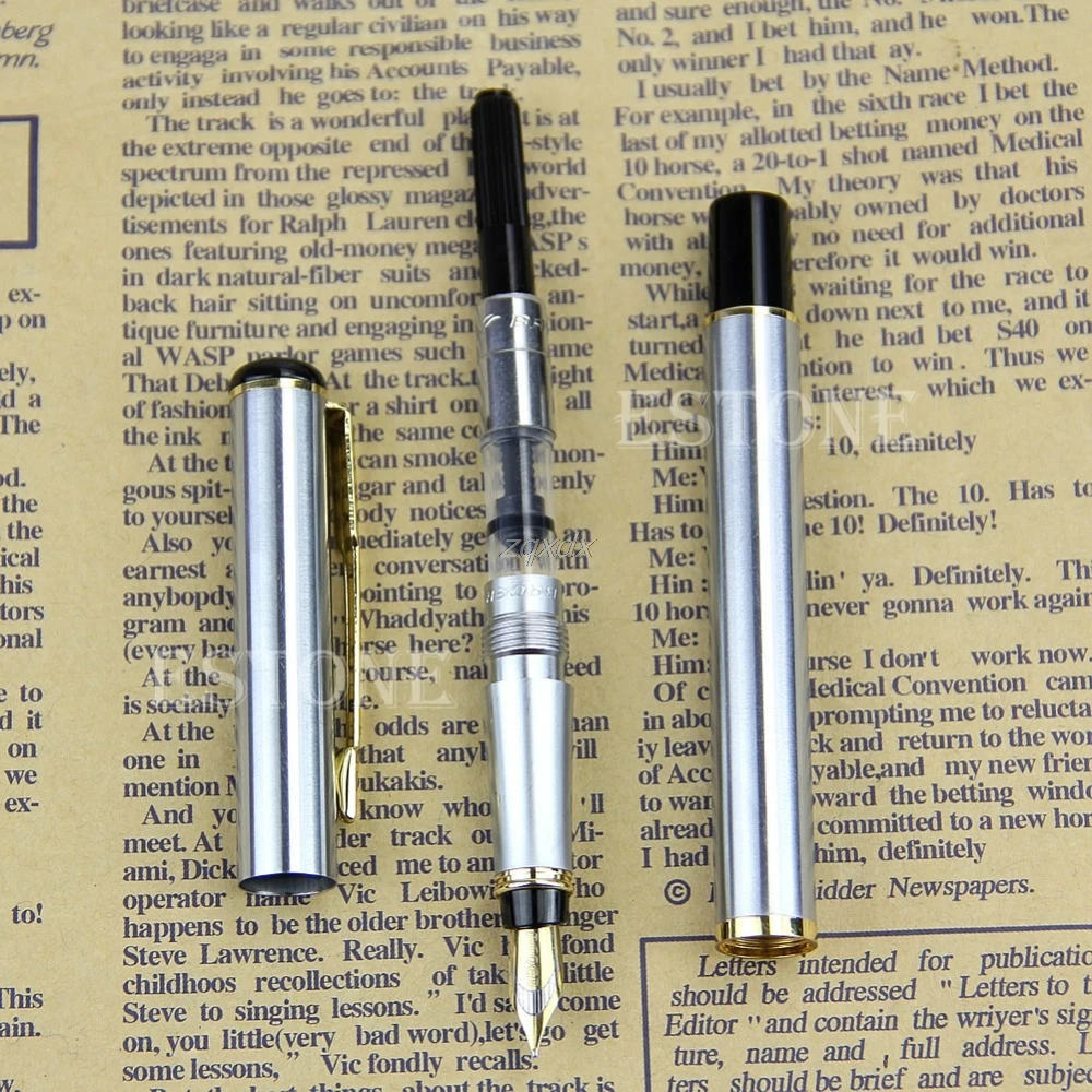 Baoer 801 металлическая перьевая ручка средней длины из нержавеющей стали для офиса