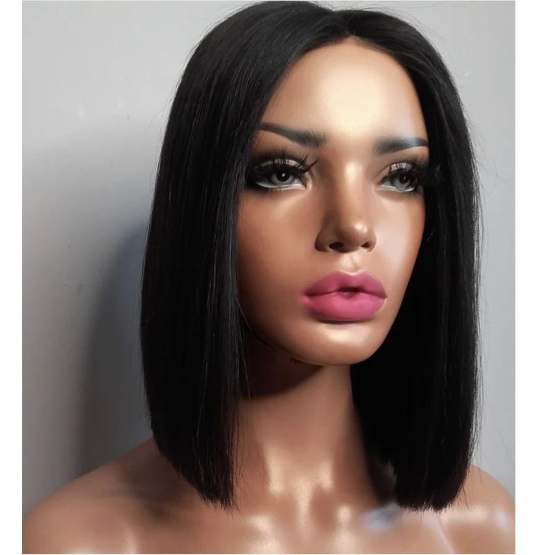 LUFFYHAIR короткий боб прямой полный парик шнурка человеческих волос бразильский Remy Боб вырезать полный парик шнурка натуральный волос для женщин