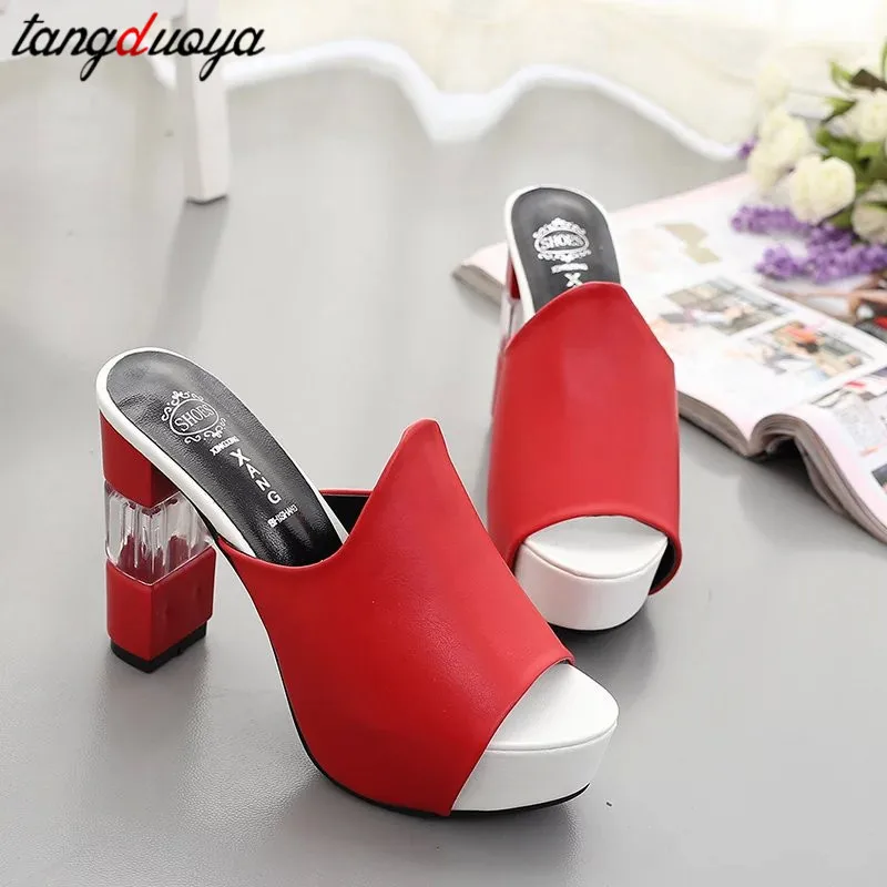 Сандалии женские на платформе и высоком каблуке Босоножки с открытым носком