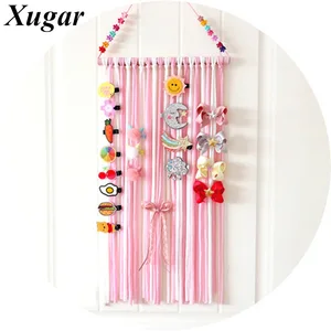 Girls' Hair Bows Storage Belt Barrette Hairband Organizer Kids Rainbow Color Hair Clips Hair Holder DIY Hair Accessories