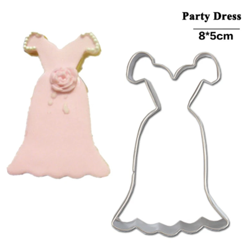 Модные женские штампы из нержавеющей стали для печенья на высоком каблуке платье