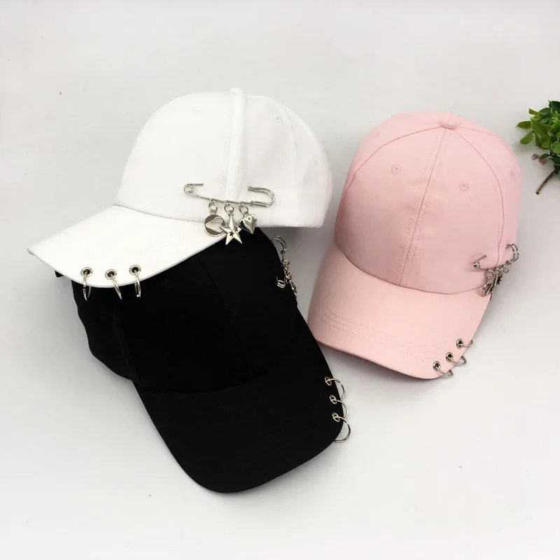 Однотонные летние хлопковые повседневные бейсболки для девочек с металлическим