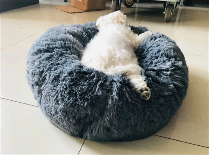 Домик для собак теплый супер мягкий длинный ворс питомник круглая глубина кошек