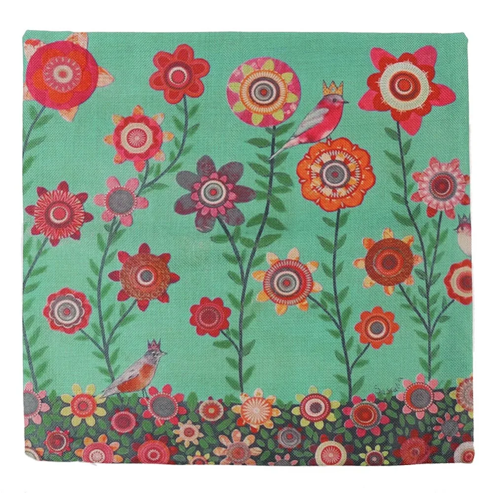 Летний сон дерево цветы белье Наволочки печатных декоративные Пледы 17.7*17.7