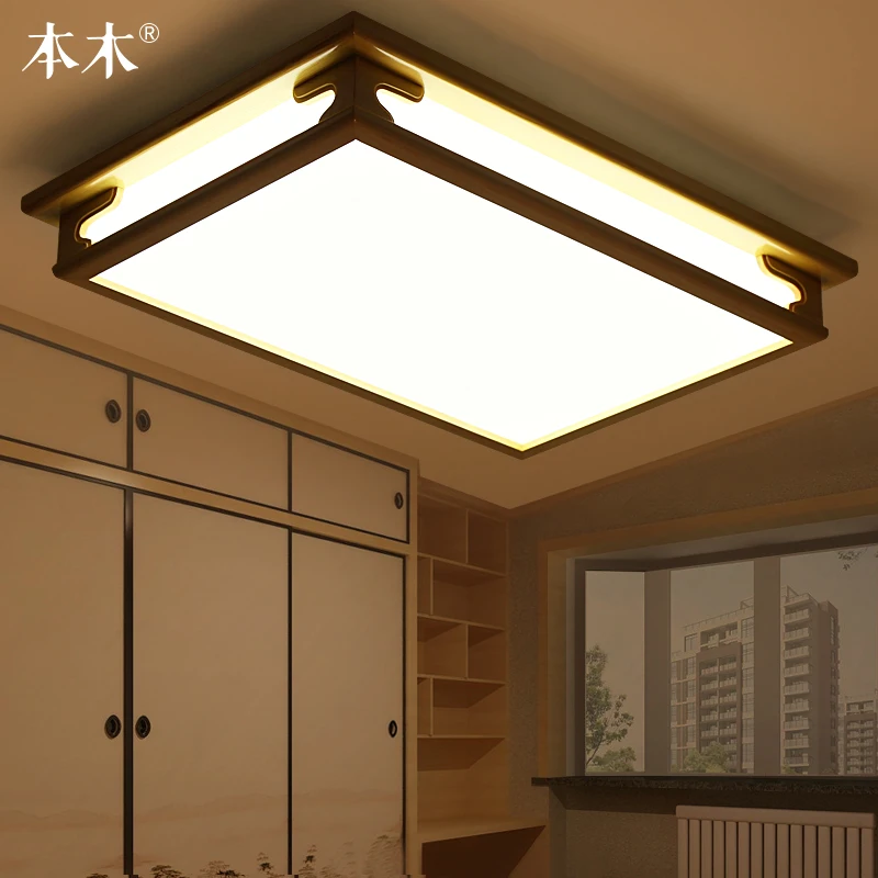 Изящные изделия в японском стиле потолочный светильник с деревянной рамой