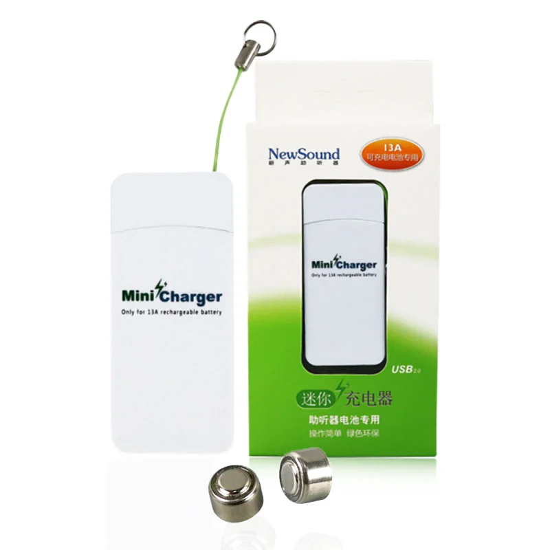 charger w 2batteries Слуховые аппараты аккумуляторная батарея a13/13a Набор для BTE слуховой аппарат(одно зарядное устройство с двумя батареями или 4 батареями - Цвет: charger w 2batteries