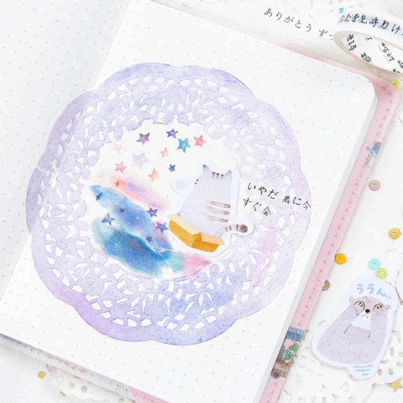 45 шт милые животные наклейки diy клейкий бумажный альбом блокнот мультфильм