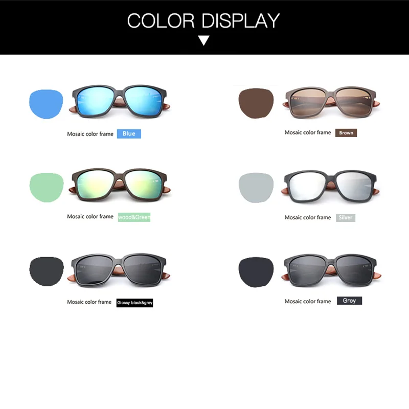 Солнцезащитные очки GYsnl из бамбукового дерева Мужские квадратные солнцезащитные